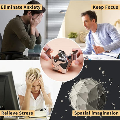 Metal-Puzzles Brain-Teaser 3D-Toys: Fidget-Toys Cool-Gadgets-Stuff Square-Cube-Box Puzzle-Toy ADHD Tools Stress Relief Gift for Kid Children Teen Adult Office Home School Christmas
