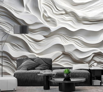 AFZEVEB-3D Stereo Relief Lines Living Room Background Wallpaper Mural 159"x107"(Not Peel and Stick)