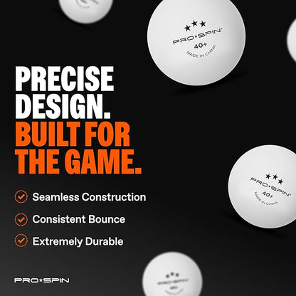 PRO SPIN Ping Pong Paddles - High-Performance Set with Premium Table Tennis Rackets, 3-Star Ping Pong Balls, Compact Storage Case | Professional Quality Ping Pong Paddle Set | Indoor & Outdoor Games