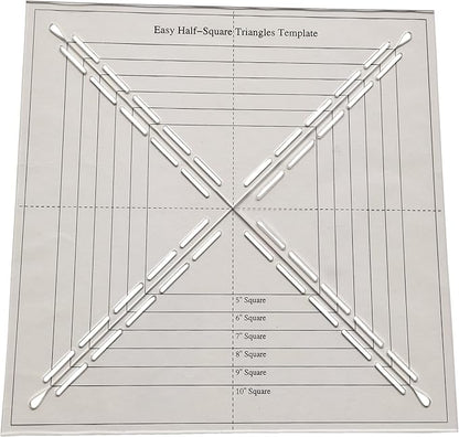 HONEYSEW Easy Half-Square Triangles Template Ruler for Sewing Quilting