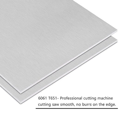 2Pack 6061 T651 Aluminum Sheet Metal 8 x 8 x 1/16 Inch Flat Plain Aluminum Plate Covered with Protective Film, 1.5mm Heat Treatable Rectangle Aluminum Metal Plate for Crafting, Industrial