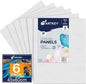 Artkey Canvas Panels 18x24 Inch 6-Pack, 10 oz Primed 100% Cotton Large Canvases for Painting, White Blank Flat Canvas Boards for Oil Acrylics Watercolor & Tempera Paints