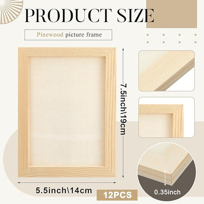 Kathfly 12 Pcs 5 x 7'' Wood Panel Boards, Unfinished Wood Canvas Panels for Painting Crafts DIY Drawing Pouring Art Projects