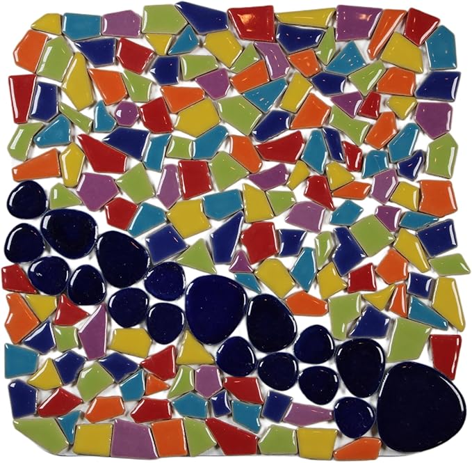 Ceramic Mosaic Tiles for Crafts & Art Projects 200 Grams Vibrant Colors Pieces Fit Together Like a Puzzle Endless Creative Ideas for Mosaic Art DIY Hobbies Small Sizes (Yellow)