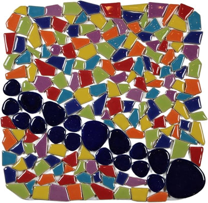 Ceramic Mosaic Tiles for Crafts & Art Projects 200 Grams Vibrant Colors Pieces Fit Together Like a Puzzle Endless Creative Ideas for Mosaic Art DIY Hobbies Small Sizes (Orange)