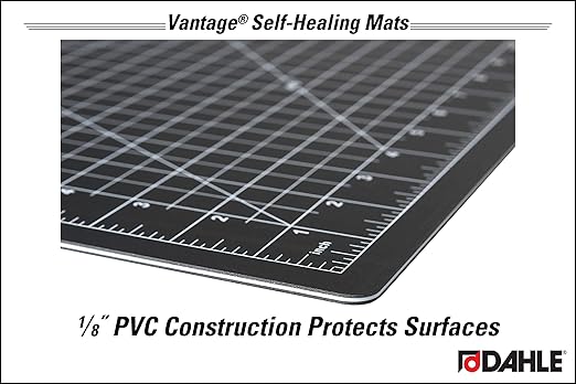 Dahle Vantage 10674 Premium Self-Healing Cutting Mat, 36"x48", 1/2" Grid, 5 Layers for Max Healing, Perfect for Crafts & Sewing, Black