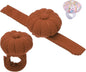 PATIKIL Wrist Pumpkin Pin Cushion, Snap Pin Cushion with Elastic Strap Ring Portable Embroidery Needle Pin Storage for Hand Craft Knitting, Brown