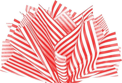 Flexicore Packaging Red Pin Stripe Print Gift Wrap Tissue Paper Size: 15 Inch X 20 Inch | Count: 10 Sheets | Color: Red Pin Stripe