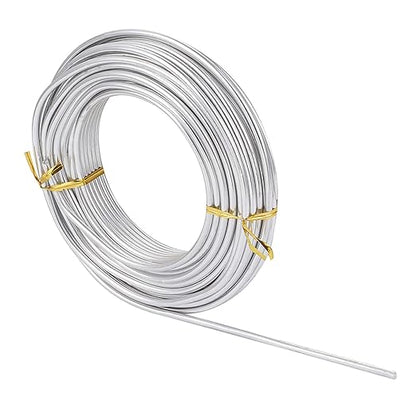 FASHEWELRY 6 Gauge Aluminum Craft Wire 52 ft Silver Metal Bendable Sculpting Wire for Jewelry Making Finding Craft DIY Skeleton 4mm