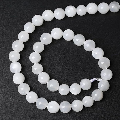 60pcs 6mm Natural White Moonstone Beads AAA Gemstone Round Loose Beads for Jewelry Making DIY Bracelets Necklaces Crystal Energy Healing Stone Beads 15" (6mm, White Moonstone)