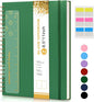 Blank Spiral Notebook Journal 8.5” x 11”, A4 Large Sketch Book for Women Men, 100 GSM Blank Paper Drawing Notebook, Plastic Hardcover Spiral Bound Sketchbook for Sketching Work School Writing, Green