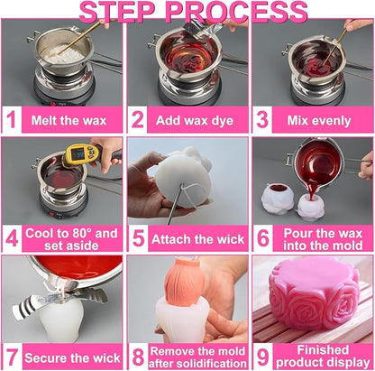 Rose Flower Column Candle Molds Day Cylinder Resin Casting Mold for Candle Making Resin Casting Silicone Mold for DIY Candle Making Polymer Clay Craft Plaster