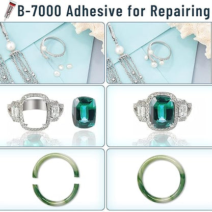 B-7000 Craft Glue for Jewelry Making, Multi-Function B-7000 Super Adhesive Glues Liquid Fusion Glue for Rhinestones Crafts, Clothes Shoes, Fabric, Jewelry Making, Cell Phones (3x25 ml/0.9 oz)