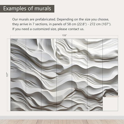 AFZEVEB-3D Stereo Relief Lines Living Room Background Wallpaper Mural 159"x107"(Not Peel and Stick)