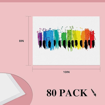 ESRICH Canvas Boards for Painting 8x10, 80 Pack Painting Canvas, Primed Cotton Canvas Panels 8x10 for Oil Paint, Watercolor, Acrylic Paint, Gouache and Tempera.