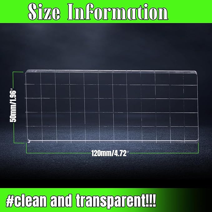 Clear Acrylic Stamp Blocks, 1.57" * 4.92" Acrylic Stamping Blocks Tools Clear Stamps with Grid Lines for Photography Props Scrapbooking Crafts Card Making