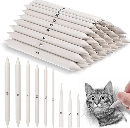 108 PCS Blending Stumps and Tortillions Blending Sticks, Oil Pastel Blending Pencil Soft Paper Felts Sketch Shading Pencils Colored Pencil Blender for Artists and Students Drawing Supplies (9 Sizes)