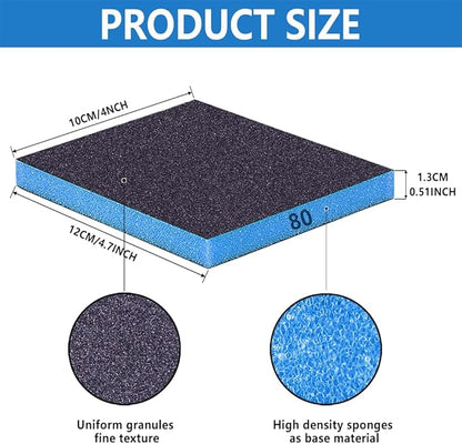 8 Pack 320 Grits Sanding Sponge, Coarse Sanding Block, Washable and Reusable Wet Dry Sandpaper Block Sandpaper Sponge for Wood Metal FurniturePaint and Drywall