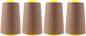 Mandala Crafts 4 Pack of Serger Threads Cones Spools - 40S/2 24000 Yards Polyester Mocha Threads for Sergers Machine and Overlock Quilting Sewing Machine