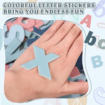 Breling 310 Pieces Felt Bulletin Board Letters Sticker with Number, 2" Bulk Self Adhesive ABC Upper Lowercase Sticky Letter for Christmas Gift Poster Bulletin Board Classroom(Dark Color)