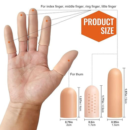 30 Pcs Gel Finger Protectors, Toe Caps Silicone Fingertips Protection, Reusable Waterproof Fingers Tip Covers, Elastic Finger Toe Guards for Daily Protection