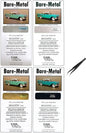 Bare Metal Foil Model Adhesive Sheet, Chrome, Matte Aluminum, Gold, and Black Chrome, 6x11.75 Sheets (Pack of 4) - with Make Your Day Curved Tweezers