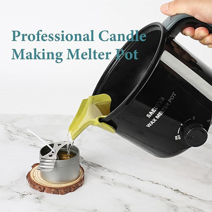 SAEUYVB Candle Making Kit with Wax Melter,Candle Making Supplies,Electric Wax Melter for Adults Beginners with Silicone Nozzle,Thermometer,Stirring Spoon, Silicone Pad,Instructions