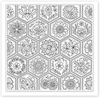 CHGCRAFT Flowers Boom Silicone Texture Stamp Clay Modeling Pattern Pad Texture Sheets for Polymer Clay Making Earrings Jewelry, 5.5x5.5inch