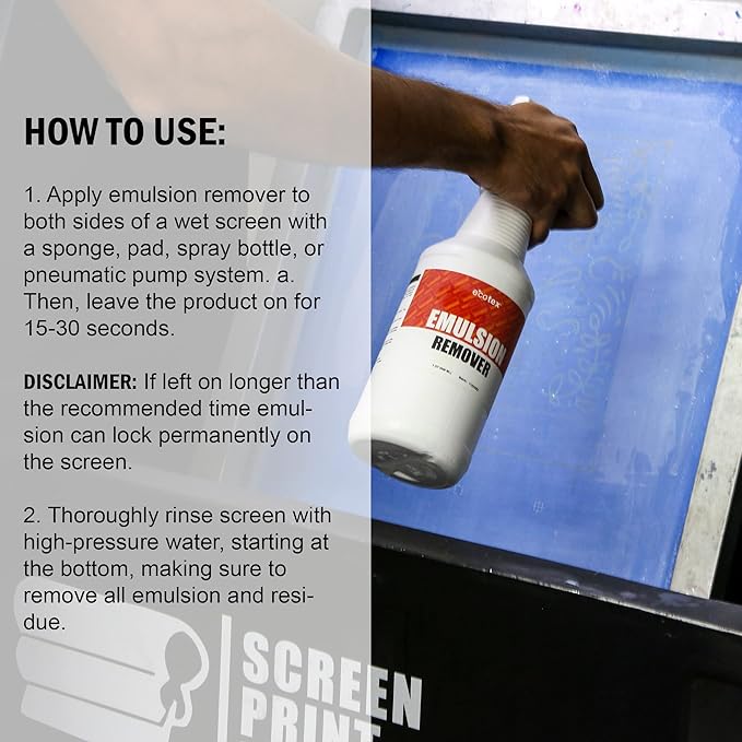 Screen Print Direct Ecotex® Screen Printing Emulsion Remover (Pint - 16oz.) - Diazo Photo Emulsion Cleaner for Silk Screens and Stencil Remover