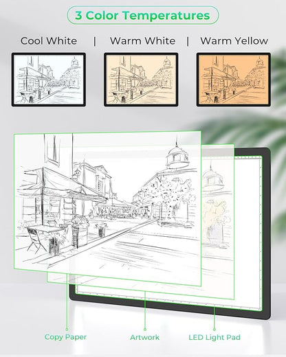 Rechargeable A2 Extra Large Diamond Art Light Board,Bawaslom Light Pad for Tracing with 5000mAh Battery,Magnetic Attraction,Lightbox for Tracing and Drawing,Sketching,Diamond Painting,Weeding Vinyl