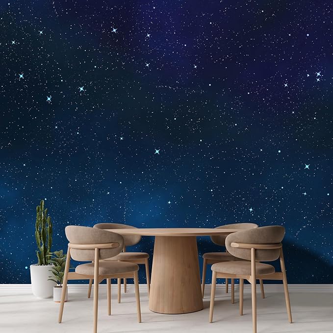 wall26 Wall Sticker/Wall Mural Beautiful Scenery of The Starry Night, Not Peel and Stick, Non-Woven Wallpaper Decorative for Bedroom, Living Room,Office - 120x192 inches