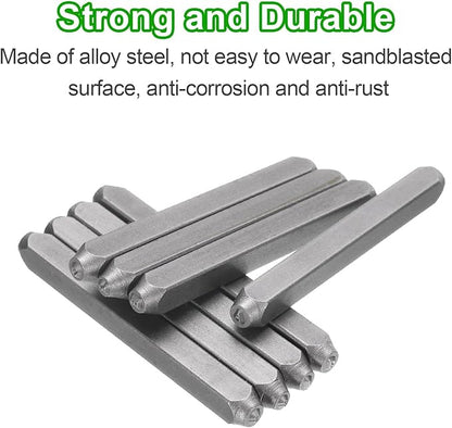 HARFINGTON 36pcs Metal Stamping Kit 1/16" (1.5mm) Steel Uppercase Letter and Number Punch Set (A-Z / 0-8 / "&" Symbol) Punch Press Tool with Case for Imprinting Metal Plastic Wood Leather