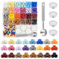 500 Pcs Dark Gold Octagon Wax Seal Beads Kit with 4 Pcs Tea Candles 1 Pc Melting Spoon for DIY Crafts Letters Wedding Wine Bottle Sealing
