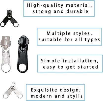 265pcs Zipper Repair Kit, Zipper Pull Replacement with Instant Pliers for Luggage, Coats, Jackets,Tents, Backpacks(All-in-One)