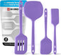 New DI ORO Silicone Turner Spatula Set - Kitchen Spatulas for Nonstick Cookware - Cooking Utensils for Flipping Eggs & Pancake - 600°F Heat-Resistant BPA Free Turners - Dishwasher Safe (4pc, Lavender)