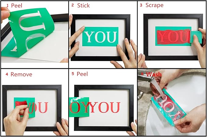 JAJADO Self Adhesive Reusable Christmas Stencils Merry Christmas Ornaments Silk Screen Stencils Winter Xmas Transfers for Coffee Bar, Office, School, Indoor Outdoor Christmas Home Decor Craft Project