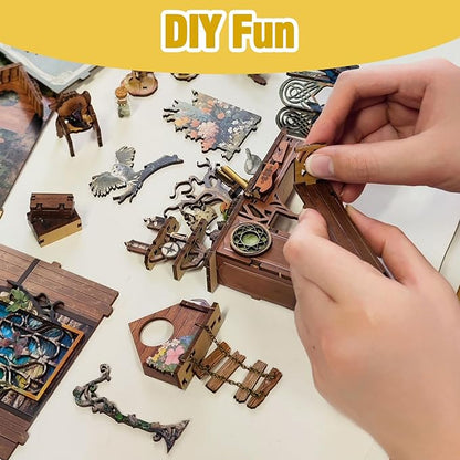 DIY Book Nook Kit,DIY Dollhouse Booknook Bookshelf Insert Decor,3D Wooden Puzzles with LED Dust Cover,Book Nook Miniature Kit,Birthday Halloween Home Decor for Teens Adult-Insects Story