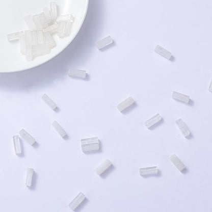 Natural White Crystal Rectangle Tube Beads 4x13mm 38cm/str Loose Semi Gemstone Stone Beads for Making Bracelets Necklace Earrings