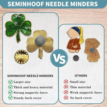 Magnetic Needle Minder Magnet Embroidery Accessories and Supplies Embroidery Needle Holder Cross Stitch Holder Needlework Supplies (Cardinal) (Shamrock)
