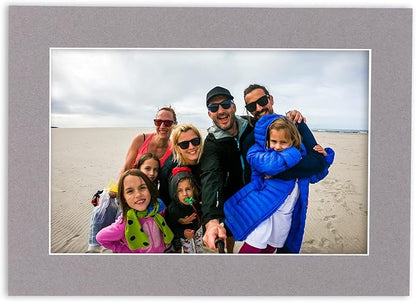 5.5x8.5 Mat for 8.5x11 Frame - Precut Mat Board Acid-Free Charcoal 5.5x8.5 Photo Matte for a 8.5x11 Picture Frame, Premium Matboard for Family Photos, Show Kits, Art, Picture Framing, Pack of 25 Mats