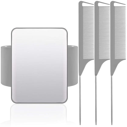 WILLBOND Magnetic Wrist Sewing Pincushion Wrist Magnetic Pin Holder Wristband Pin Cushion Holder with 3 Pcs Stainless Steel Pintail Comb Rat Tail Comb for Hair Clips Hand Sewing(Gray)
