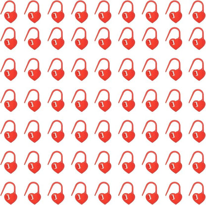 uxcell 400pcs Stitch Markers for Crocheting, Heart Shaped Crochet Marker Needle Clip Counter for Knitting Clothing Tag DIY Craft,Red