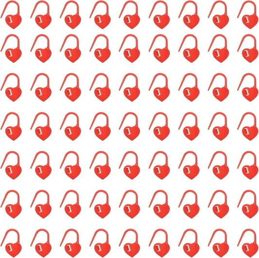 uxcell 400pcs Stitch Markers for Crocheting, Heart Shaped Crochet Marker Needle Clip Counter for Knitting Clothing Tag DIY Craft,Red
