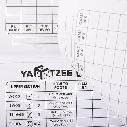 PlayDice Score Pads for Yahtzee: 120 Easy Tear Off, Large Print Score Sheets Compatible with Yardzee and Yahtzee Games (8.5x11-120 Pages)