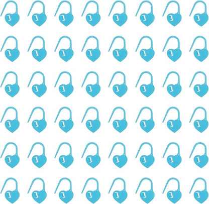 uxcell 200pcs Stitch Markers for Crocheting, Heart Shaped Crochet Marker Needle Clip Counter for Knitting Clothing Tag DIY Craft,Blue