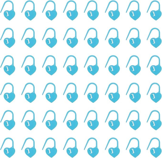 uxcell 200pcs Stitch Markers for Crocheting, Heart Shaped Crochet Marker Needle Clip Counter for Knitting Clothing Tag DIY Craft,Blue
