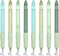 BAYTORY 8Pcs Cute Retractable Erasable Gel Pens, Blue and Black Ink Pen with Eraser Clear, Smooth Writing Comfortable to Use for Note Taking Marking Planner Crossword Puzzles (Green)