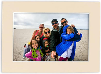 Pack of TEN 8x10 Mats Bevel Cut for 5.5x8.5 Photos - Acid Free Cream Precut Matboards For Pictures, Photos, Framing - 4-ply Thickness