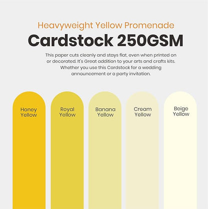 Yellow Colored Cardstock Thick Paper 50 Sheets, 8.5" x 11" Heavyweight 92lb Cover Card Stock for Crafts and DIY Cards Making