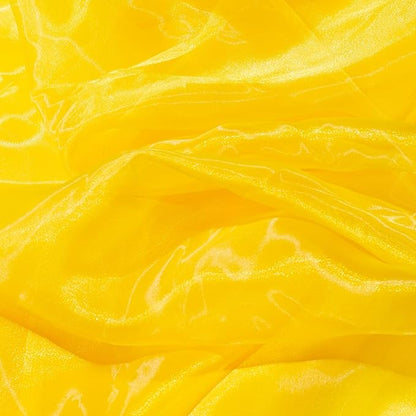 Fynite Organza Fabric | 2 Yards Long | 44" Wide | Bridal Solid Organza Bolt for Wedding Dress Fashion Craft Decorations - Silky Shiny Sheer Organza - Yellow